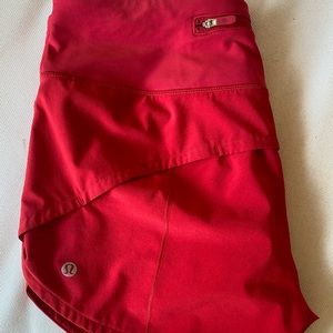 lululemon speed up shorts ‘long’ size 6 red